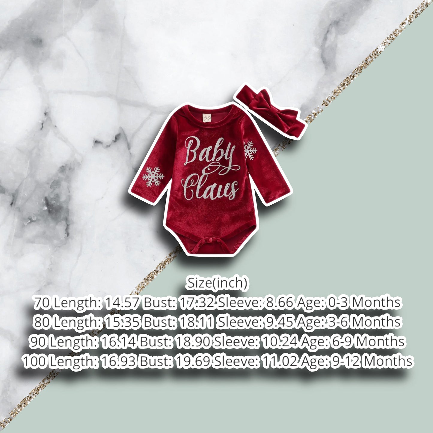 Baby Claus Red Velvet Baby Romper with Bow