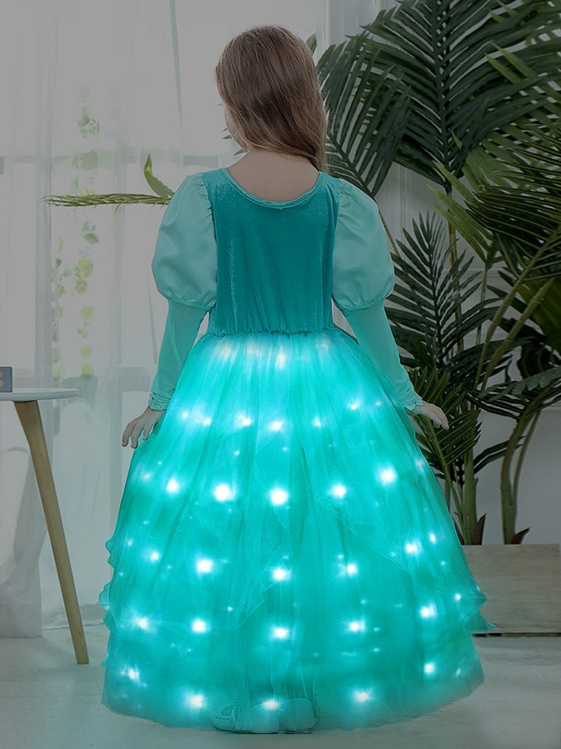 Light Up Little Mermaid Ariel long sleeve Dress for Girls Party