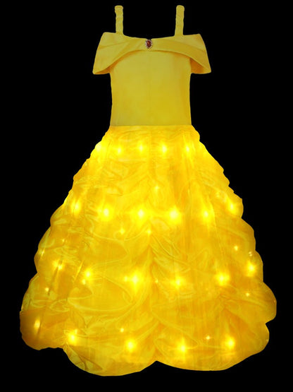 Light Up Princess Dress-up Clothes Beauty and Beast Costume for a Girl