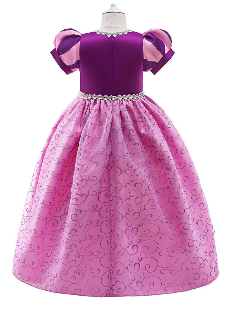 Light Up Rapunzel Princess Puff Sleeve Midi dress for Girls Party